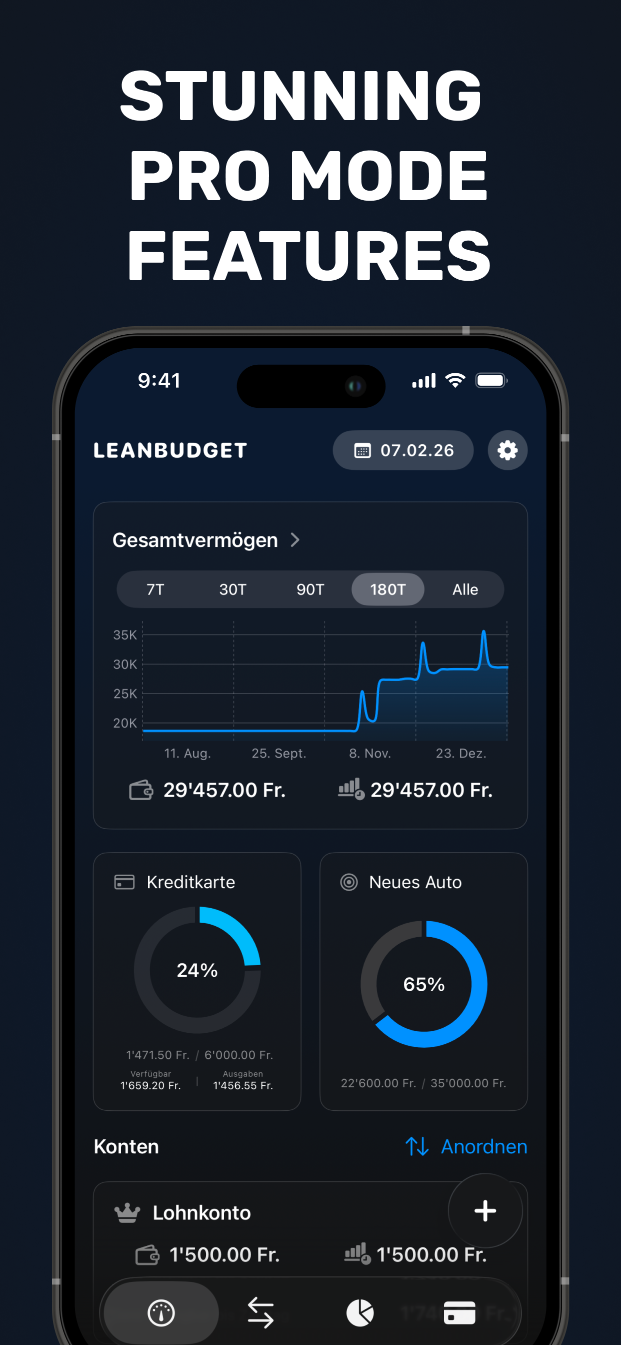 Accounts overview screenshot